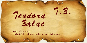 Teodora Balać vizit kartica